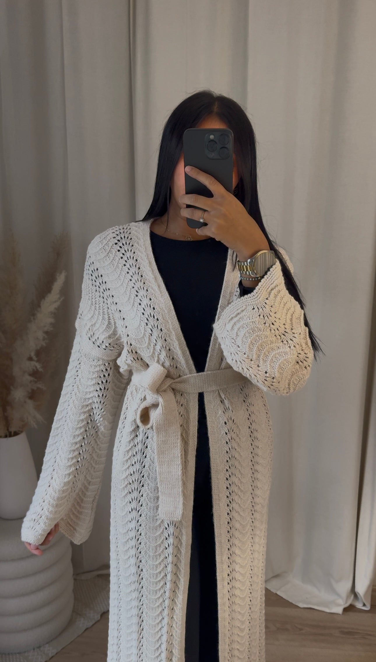 Gilet crochet Beige